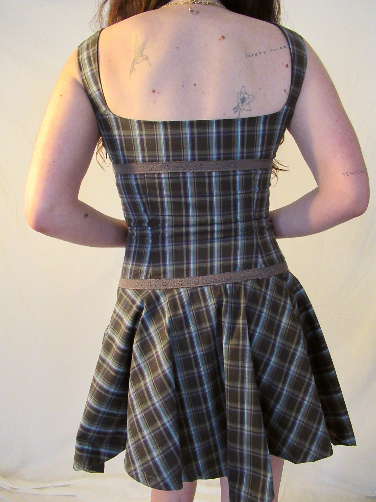 Amelia Dress in Brown Plaid
